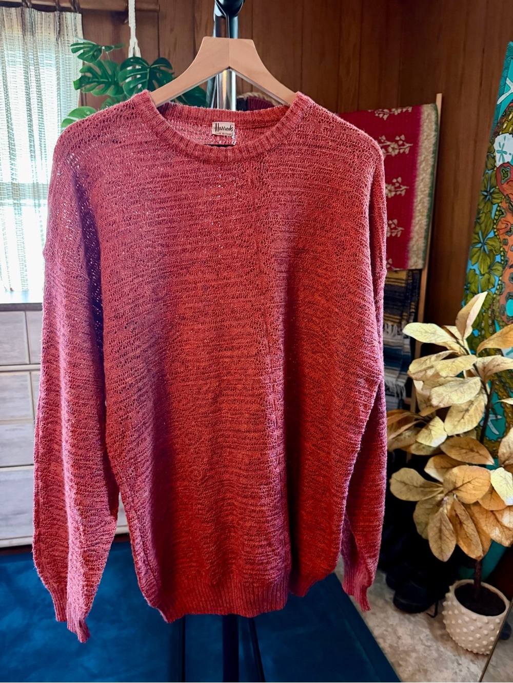 Harrods Women's Rust Red Crewneck Sweater
